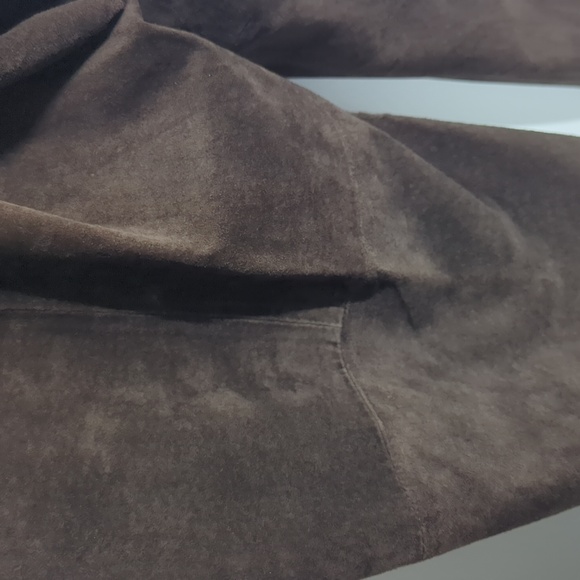 Vintage Margaret Godfrey Leather Suede Brown Pants Plus Size 20 - Picture 4 of 14